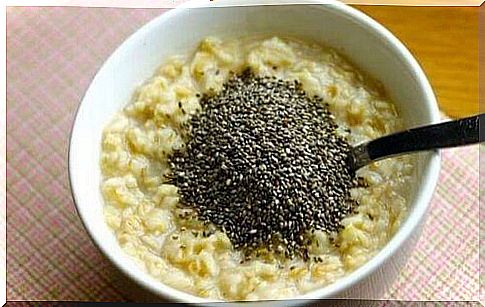 Oatmeal with chia seeds.