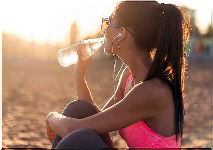 Woman drinking water