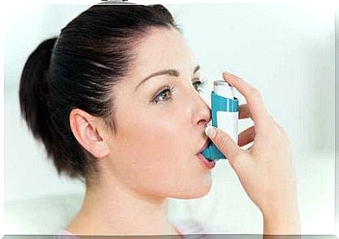 Woman with asthma.