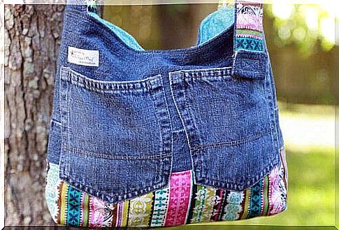 Bag or purse made of old jeans