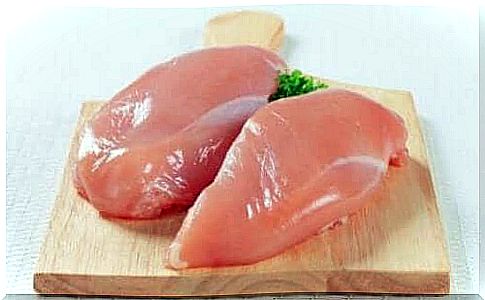 Raw chicken.