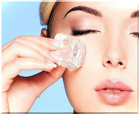 Younger face with ice therapy